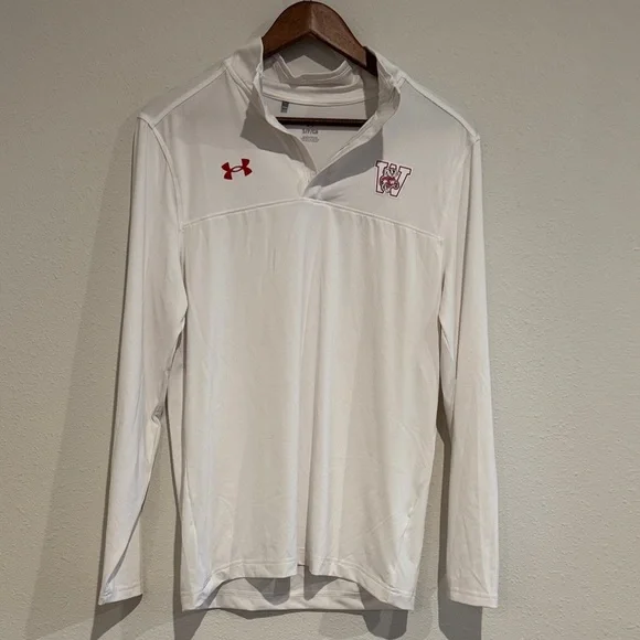 Under Armour White Long Sleeve Shirt-BADGERS - Picture 2 of 7